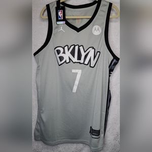 Kevin Durant Brooklyn Nets Jordan Nike Dri-fit Size 52 Gray Swingman Jersey